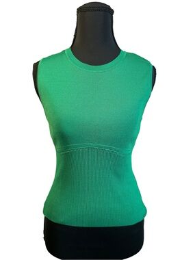 Twist Turkey Green Knit Mock Neck Tank Top Corset Size XS NWT